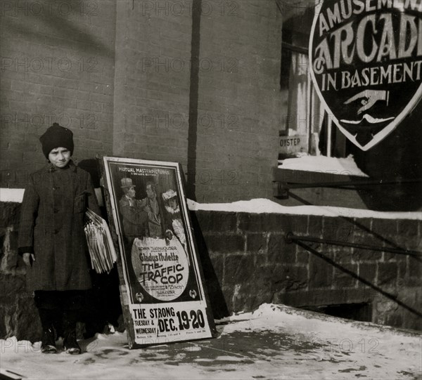 Jewish Newsboy in Burlington, VT 1916