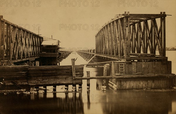 New bridge over Potomac River on the Washington, Alexandria and Georgetown Railroad. Total length 5,104 feet 1863