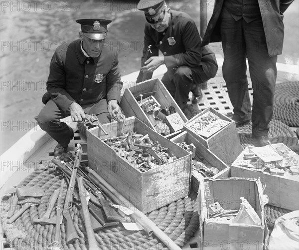 New York Police Destroy Boxes of Revolvers 1923