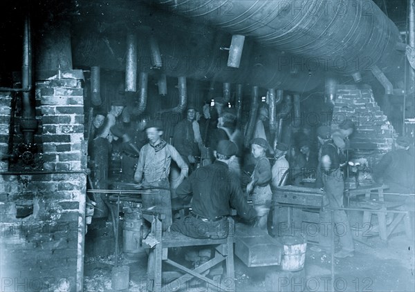 Night Scene, in an Indianapolis Glass Works. 1908
