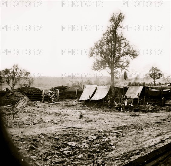 North Anna River, Virginia. Interior view of Confederate redoubt commanding Chesterfield bridge. Captured by 2nd Corps under Gen. Hancock, May 23, 1864 1864