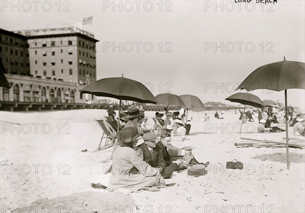 On the Beach under umbrellas