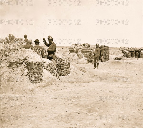 Petersburg, Virginia. Federal picket line in front of Fort Mahone 1865