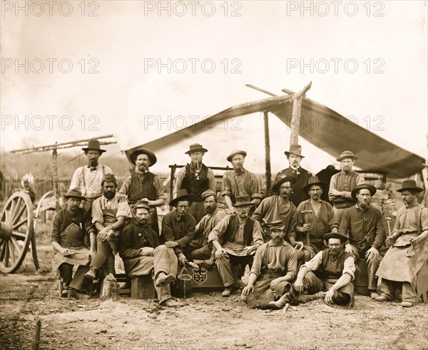 Petersburg, Virginia]. Group of mechanics of 1st Division, 9th Army Corps 1864