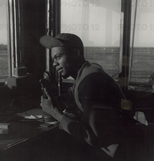 African American Sergeant from the Control Tower for the Tuskegee Airmen 1945