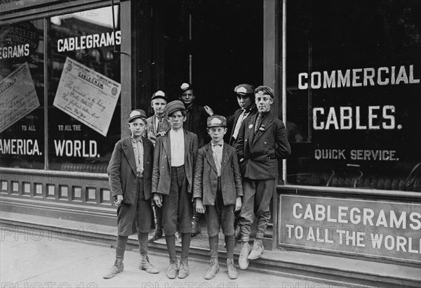 Postal Telegraph Messengers, Indianapolis, (Indiana has no age limit for messengers.)  1909