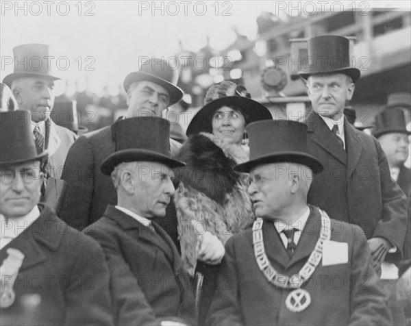 President and Mrs. Coolidge at the laying of the cornerstone of the George Washington Masonic National Memorial 1923