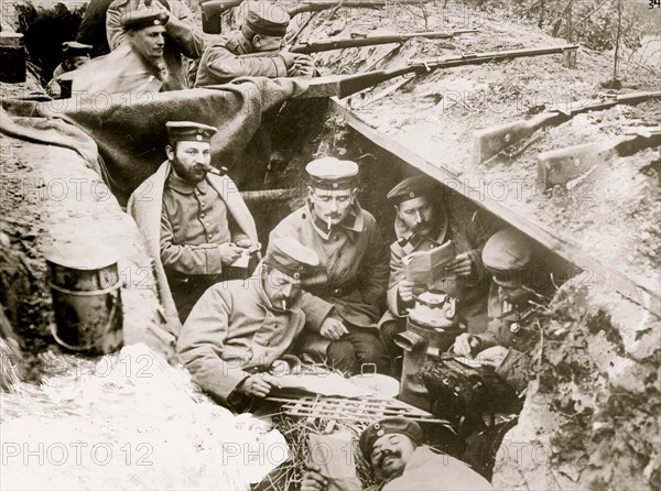 quiet moment in German trenches