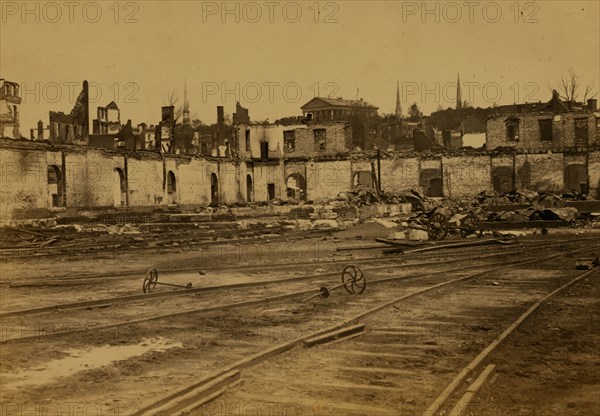Railroad yard ruins, Richmond, Va 1865