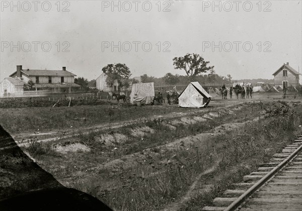 Rappahannock Station, Va. Federal encampment near railroad 1862