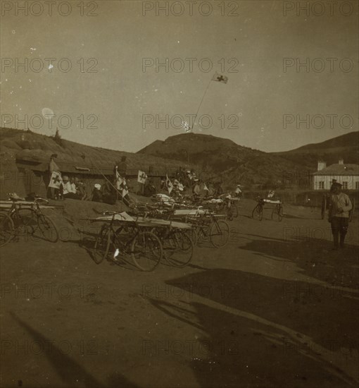 Red Cross station near Kuropatkin Fort, north of Port Arthur 1905