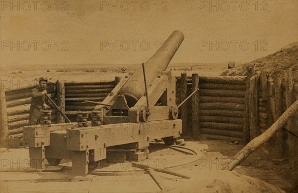 Rebel gun in front of "Fort Hell," April 1865 1863