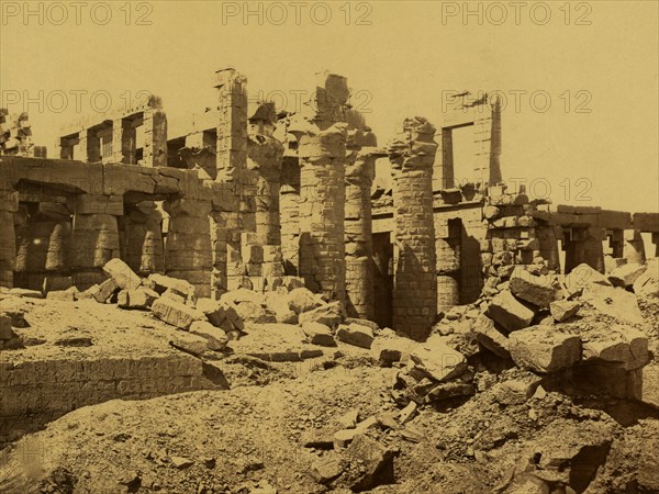 Remains of the third pylon of the Grand Temple, Thebes. 1880