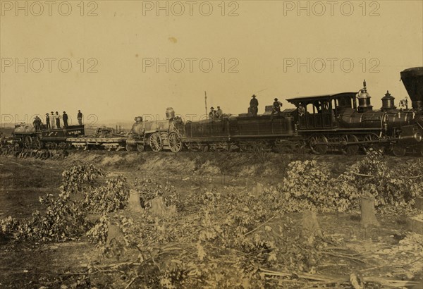 Wreck on the track, ready for transportation to Alexandria.  1863