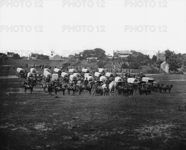 Richmond, Va. Wagon train of Military Telegraph Corps 1865