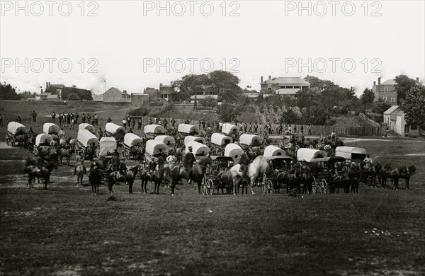 Richmond, Va. Wagon train of Military Telegraph Corps 1863