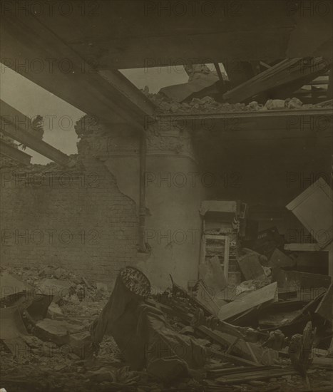 Rubble in a bombed Russian building, Port Arthur 1905