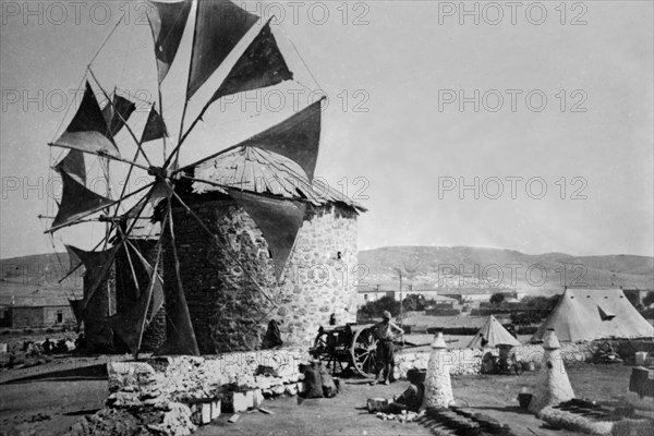 Sails on Windmills in Greece 1915