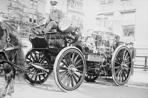 Searchlight on Horse Drawn Steam Boiler Fire Truck