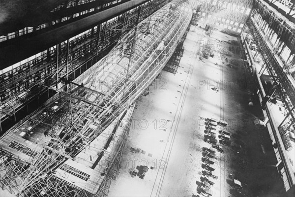 Skeleton of US Navy Dirigible ZR-1 in Factory