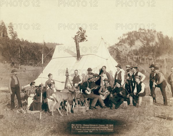 Happy Hours in Camp. G. and B.&M. Engineers Corps and Visitors 1890