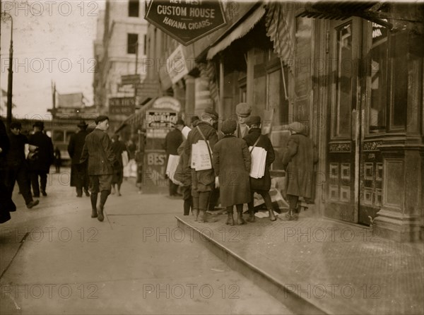 Some of Newark's small newsboys. Afternoon.  1910