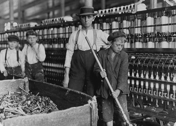 Sweeper and Doffer Boys, Lancaster Mills (Cotton). 1908