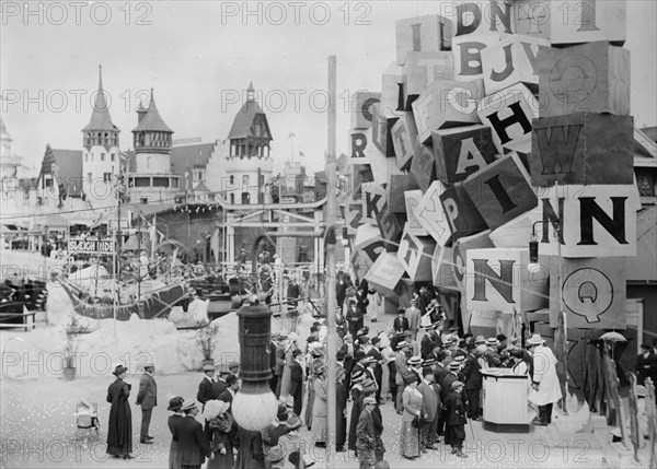 Luna Park Amusements on Coney Island open with the Steeplechase. 1902