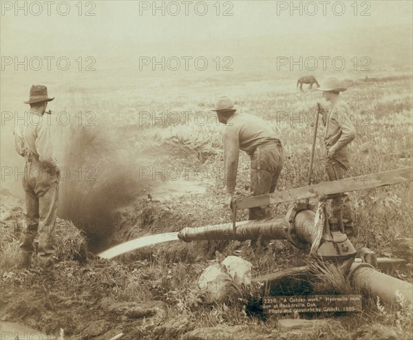 Golden work. Hydraulic mining. 1890