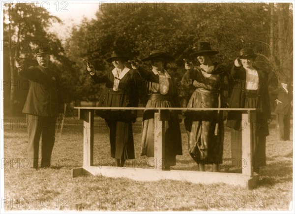 Training a policewoman--target practice under the direction of Inspector  1930