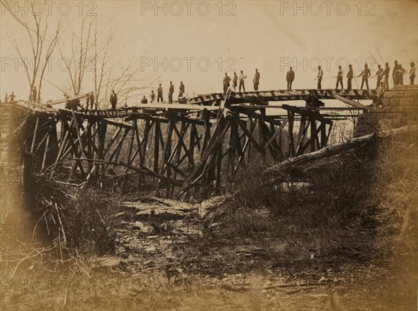 Trestle bridge across Bull Run, after the freshet of 1863 1863
