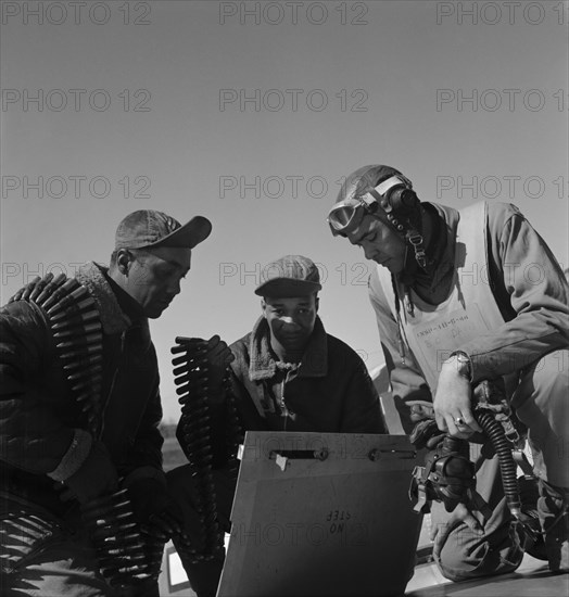 Tuskegee airmen Roscoe C. Brown, Marcellus G. Smith, and Benjamin O. Davis, Ramitelli, Italy, March 1945 1945