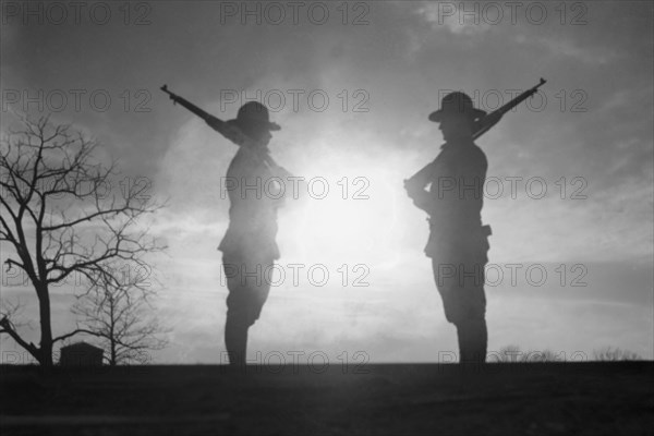 Army Sentinels at Sunset 1919