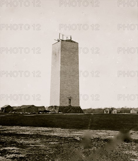 Uncompleted Washington Monument as a result of the Civil War 1864