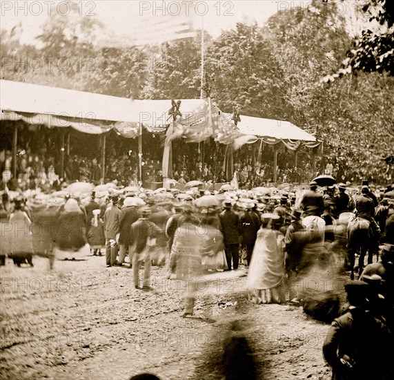 Washington, D.C. Crowd in front of Presidential reviewing stand 1865