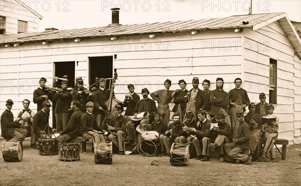 Washington, D.C. Drum Corps of 10th Veteran Reserve Corps at leisure 1865