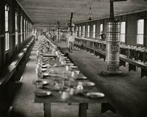 Washington, D.C. Mess hall at Harewood Hospital, heated by elaborate stoves