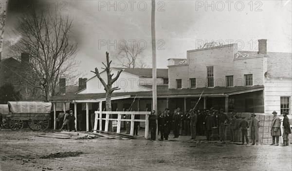 Washington, D.C. Staff, buildings, and wagons of the Medical Department 1865