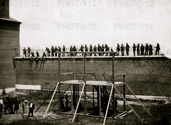 Washington, District of Columbia. Execution of the conspirators: View of the scaffold 1865