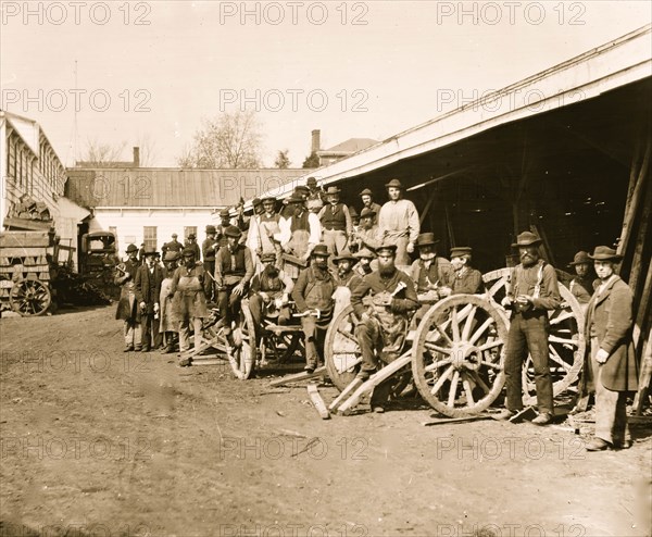 Washington, District of Columbia. Government repair shops. Wheelwright shop 1865