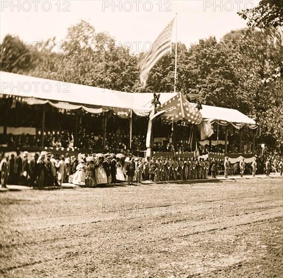 The grand review of the Army. Presidential reviewing stand  1865