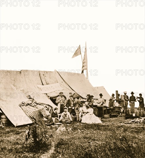 White House Landing, Virginia. Michigan & Pennsylvania Relief Association camp 1863