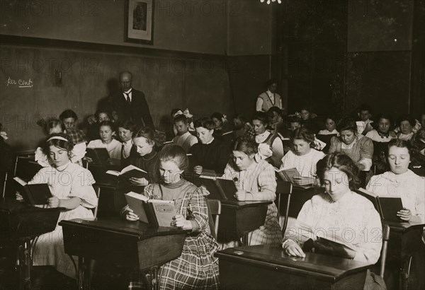 Working Girls of all Nationalities Making the Best of the Spare Evening Hours 1909