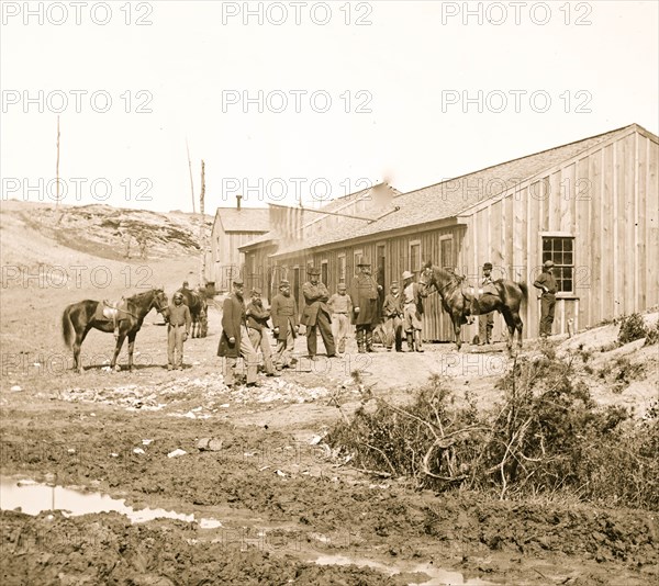 Yorktown, Virginia (vicinity). Federal troops at Confederate winter quarters near Yorktown 1863