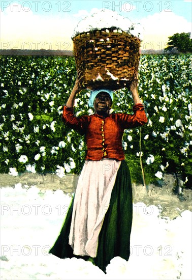Woman with Basket of Cotton 1918