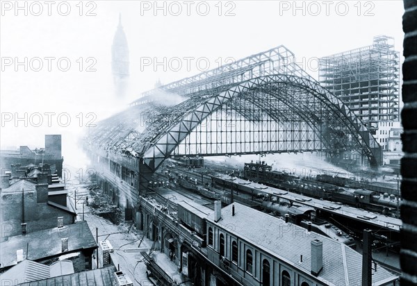 Fire at Railroad Shed House, Philadelphia, PA