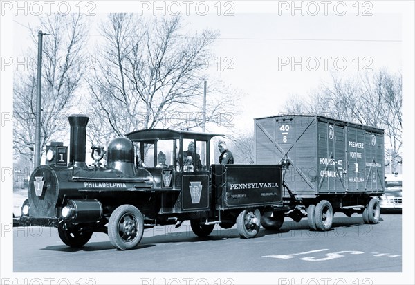 Car Pulling Train Car, Philadelphia, PA