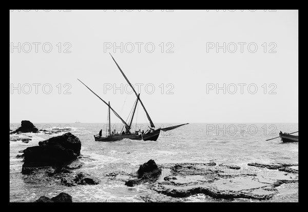 Sailing Vessel Among the Rocks at Jaffa