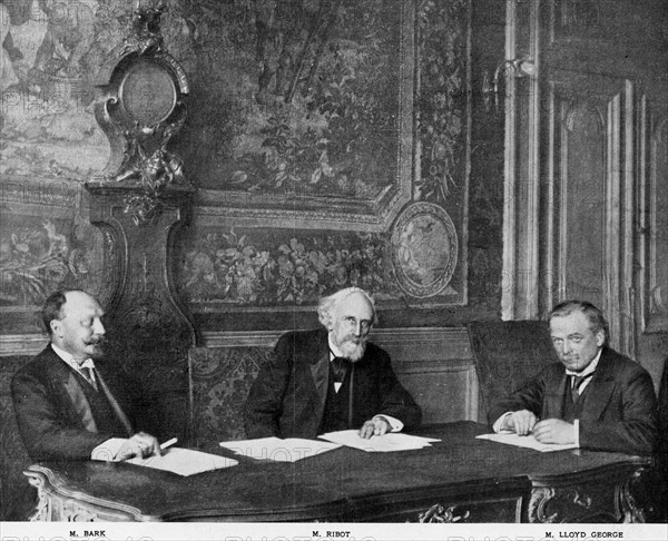 M. Bark M. Ribot M. Lloyd George. 1914