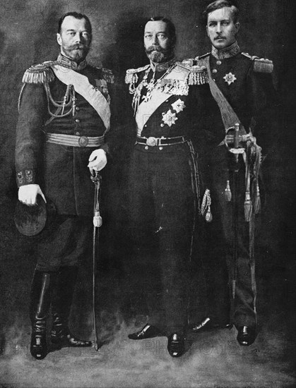 Nicolas II Emperor of Russia King George V of England King Albert of the Belgians. 1914